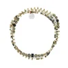 Collier et Bracelet 3 tours Python Slim, Têtes Blondes
