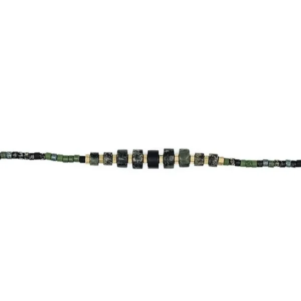 Collier et Bracelet 3 tours Crocodile Slim, Têtes Blondes