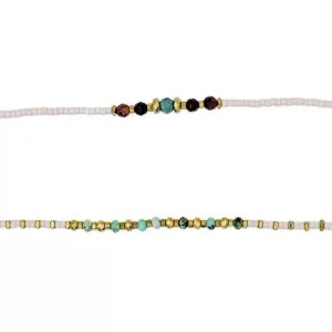 Collier et Bracelet 6 tours New Andy Rose Guimauve, Têtes Blondes