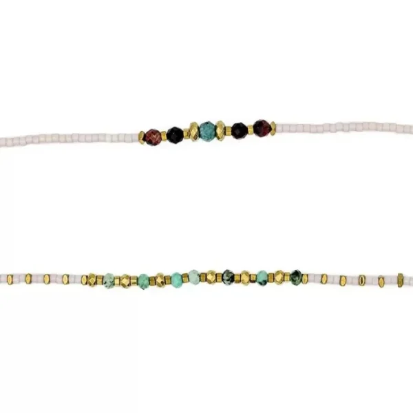 Collier et Bracelet 6 tours New Andy Rose Guimauve, Têtes Blondes