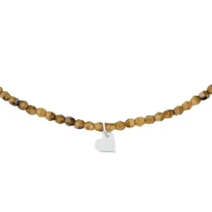 Collier et Bracelet 3 tours Coeur Silver Caramel, Têtes Blondes