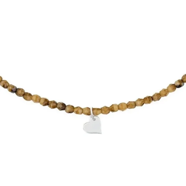 Collier et Bracelet 3 tours Coeur Silver Caramel, Têtes Blondes
