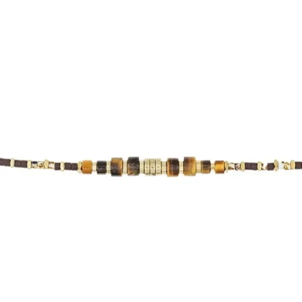 Collier et Bracelet 6 tours Léopard Slim, Têtes Blondes