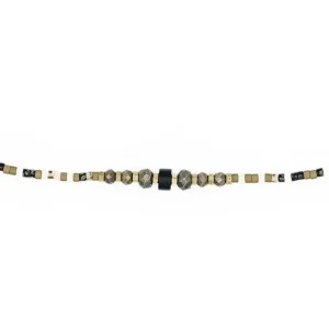 Collier et Bracelet 3 tours Python Slim, Têtes Blondes
