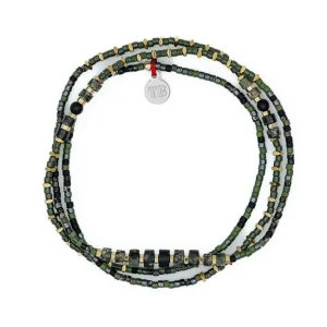 Collier et Bracelet 3 tours Crocodile Slim, Têtes Blondes