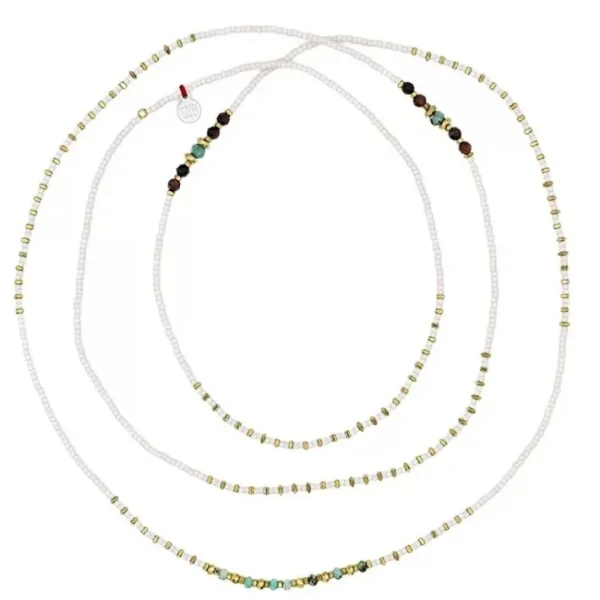 Collier et Bracelet 6 tours New Andy Rose Guimauve, Têtes Blondes