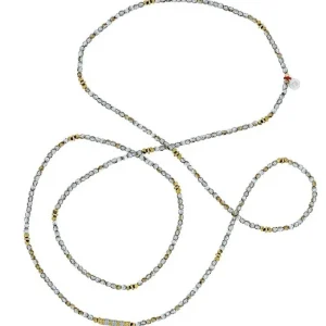 Collier et Bracelet 6 tours Lizbeth Cristal, Têtes Blondes