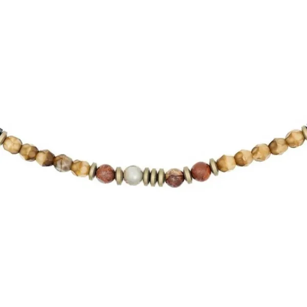 Collier et Bracelet 6 tours Python Caramel, Têtes Blondes
