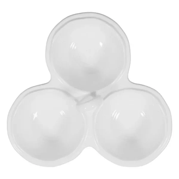 Coupelle Triple en faïence blanc Darcy, Côté Table