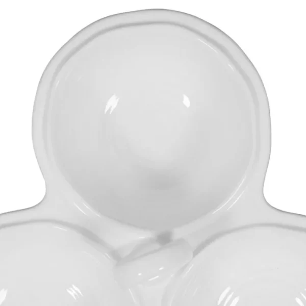 Coupelle Triple en faïence blanc Darcy, Côté Table