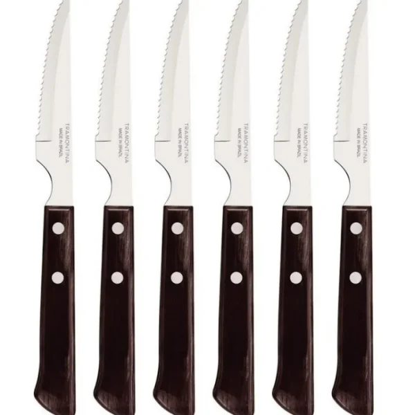 6 couteaux à steak Brun Spanish, Tramontina