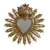 Décoration miroir ex-voto coeur soleil or, Emdé