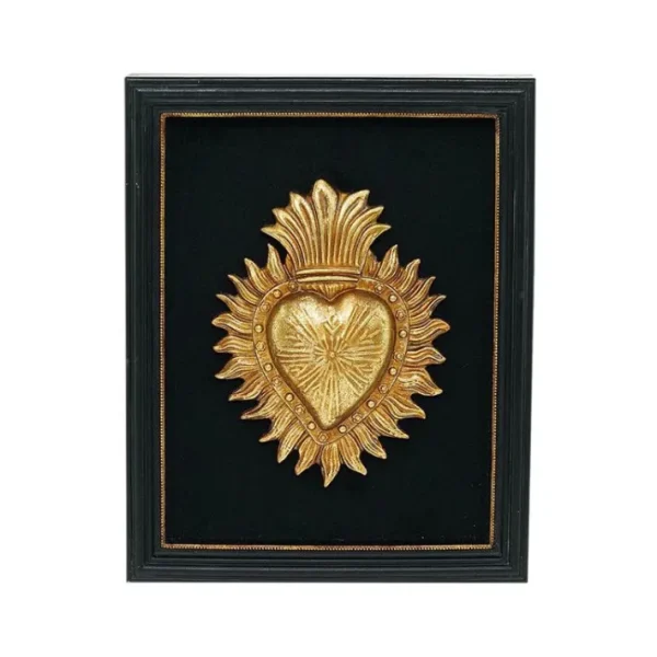 Décoration murale Ex-voto coeur doré 14,8x 18,8 cm, Emdé