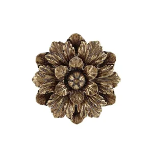 Décoration murale fleur dorée 13,5 cm, Emdé