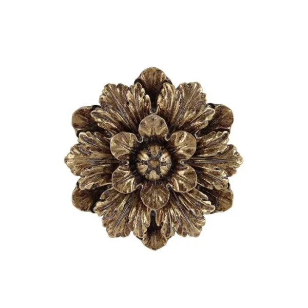 Décoration murale fleur dorée 13,5 cm, Emdé