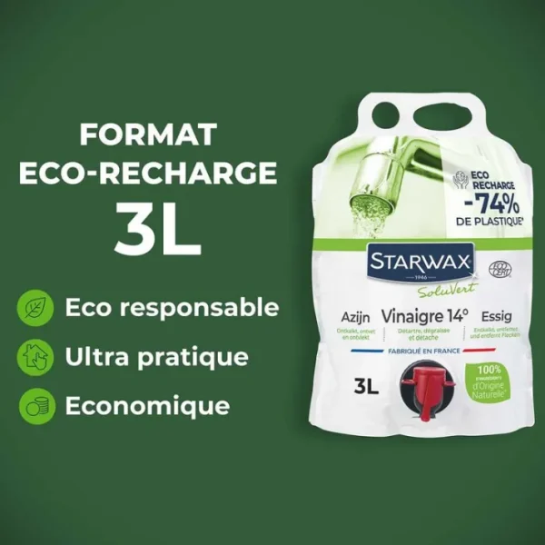 Eco recharge Vinaigre 14° Soluvert, Starwax