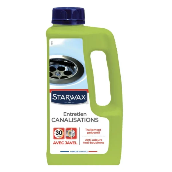 Entretien canalisations avec javel, Starwax