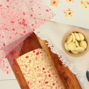 2 feuilles transfert pour bûche motif Noël, Scrapcooking