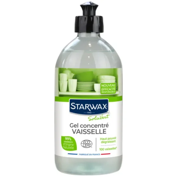 Gel vaisselle concentré Soluvert 500 ml, Starwax