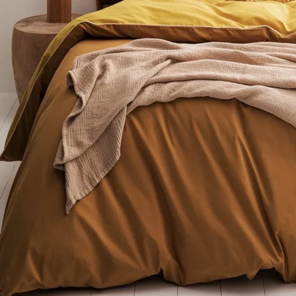 Housse de couette Bons jours curry doré, Essix