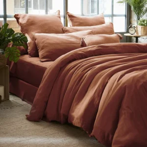 Housse de couette Gaze de coton Gaïa Terracotta, L'effet papillon