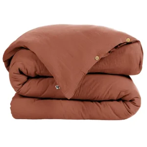 Housse de couette Gaze de coton Gaïa Terracotta, L'effet papillon