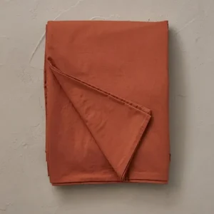 Housse de couette Percale Orange Argile, Sylvie Thiriez