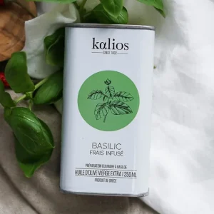 Huile d'Olive Infusée au Basilic, Kalios