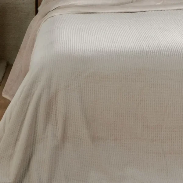 Jeté de lit Gaufré Ivoire, Linder