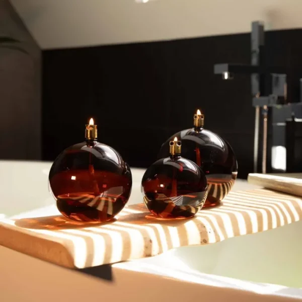 Lampe à Huile ronde Cognac, Peri Living