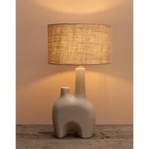 Lampe céramique Kharaï et abat-jour jute, Chehoma