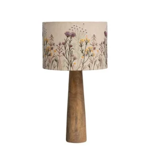 Lampe et abat-jour brodé Wildflower, Chehoma