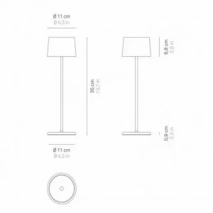 Lampe Olivia Corten 11 x 35 cm, Zafferano