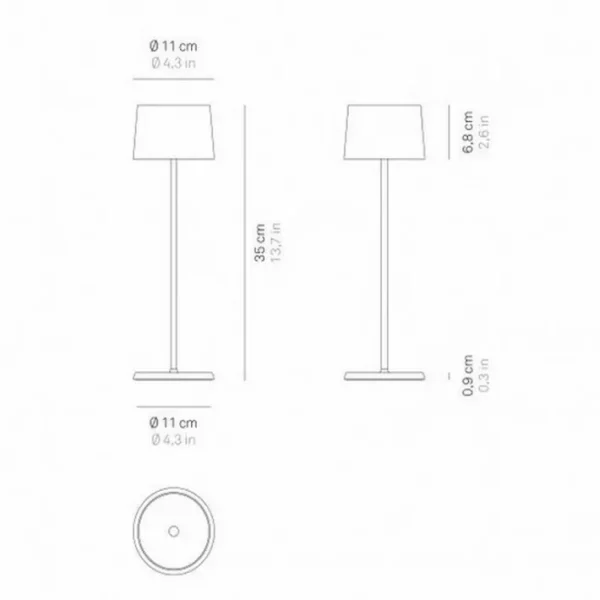 Lampe Olivia Corten 11 x 35 cm, Zafferano