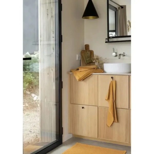 Linge de toilette Bora Moutarde, Vivaraise