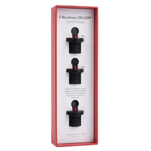 Lot de 3 bouchons vin On/Off, L'Atelier du Vin