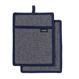 2 maniques éco recyclées bleues, Ladelle