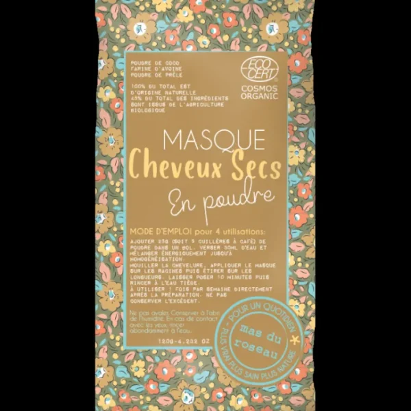 Masque Cheveux secs en poudre, mas du roseau