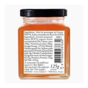 Miel Montagne aux Huiles Essentielles de Thym 125 g, Hédène