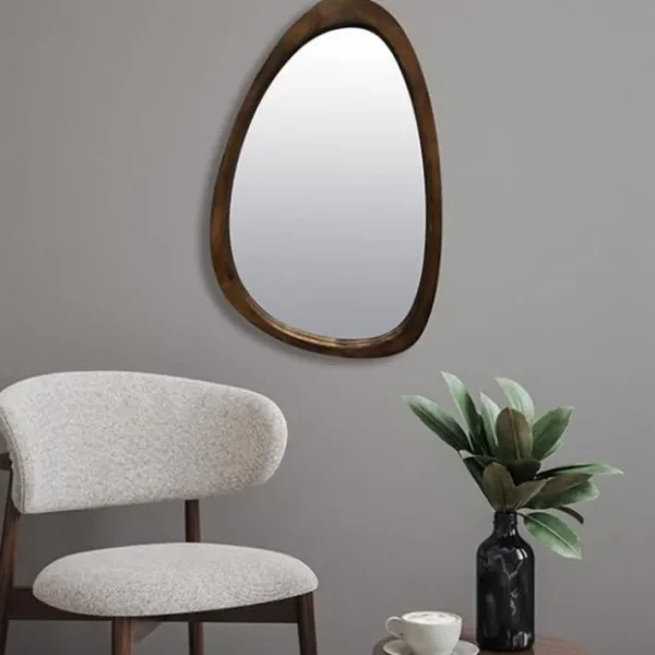 Miroir Organique Bois Brun, Emdé