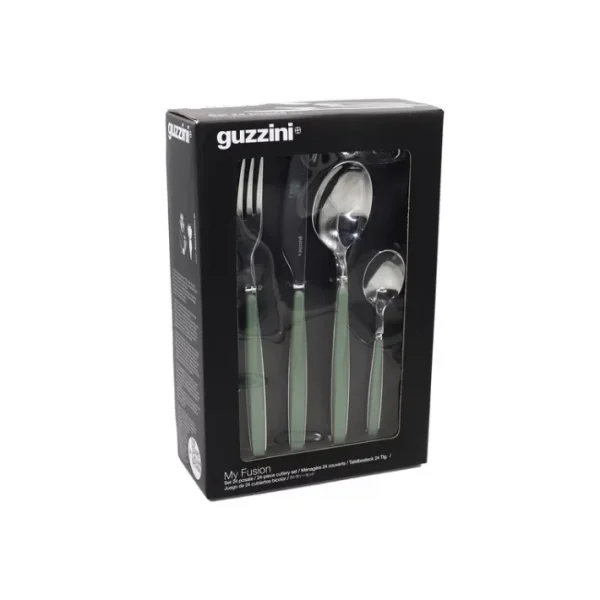 Ménagère 24 pièces My Fusion Vert Olive, Guzzini