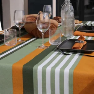 Nappe enduite Oleron Oil Green, Sud Etoffe