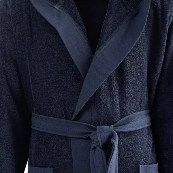 Peignoir à capuche uni Boxer Bleu Nuit, Sensei