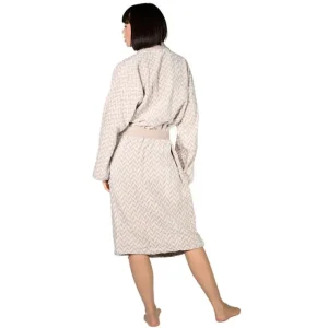 Peignoir col châle velours Chevron Sable, Sensei
