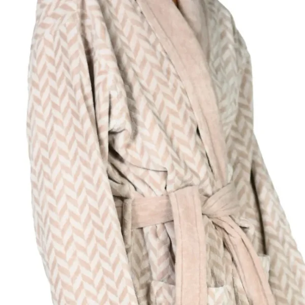 Peignoir col châle velours Chevron Sable, Sensei