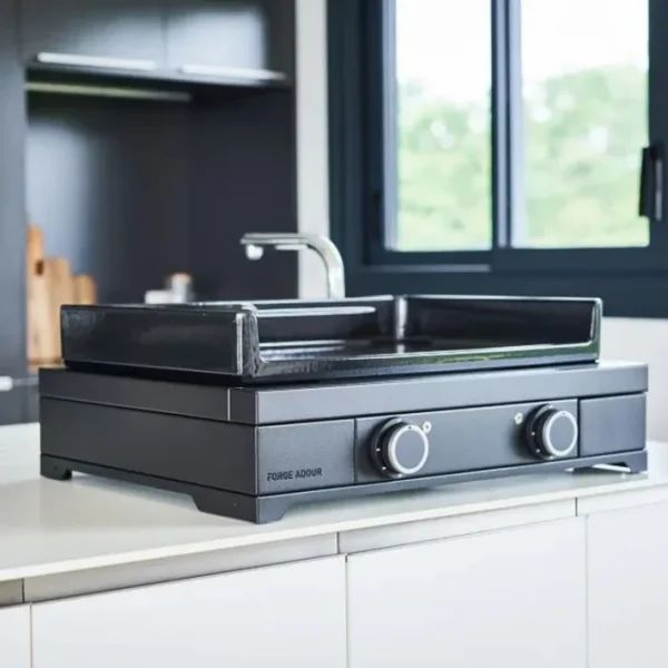Plancha Modern Electrique 60 Acier Noir, Forge Adour