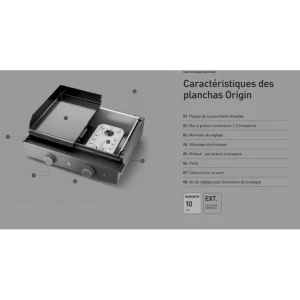 Plancha Origin Gaz 45 Acier, Forge Adour