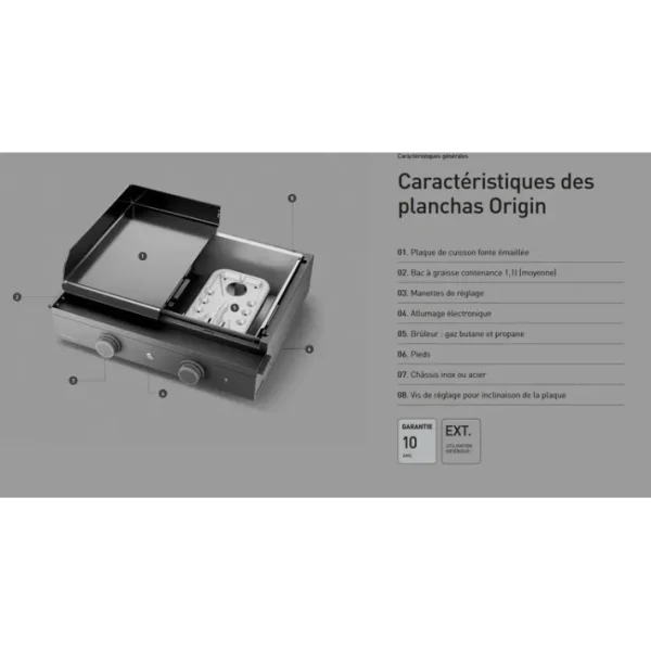 Plancha Origin Gaz 45 Acier, Forge Adour