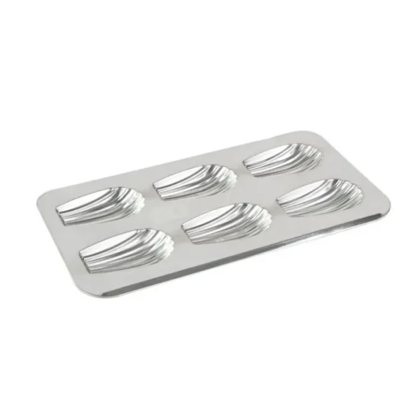 Plaque 6 madeleines gourmandes en fer blanc, Gobel
