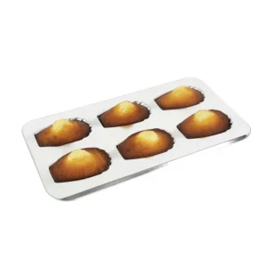 Plaque 6 madeleines gourmandes en fer blanc, Gobel